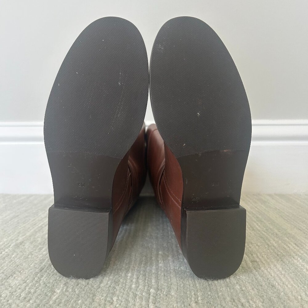 Tory Burch Adeline Riding Boots | Brown/Gold Size 8 - Picture 4 of 7